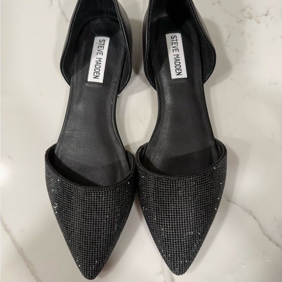 Steve Madden Black Rhinestone D’Orsay Flats - Picture 2 of 4